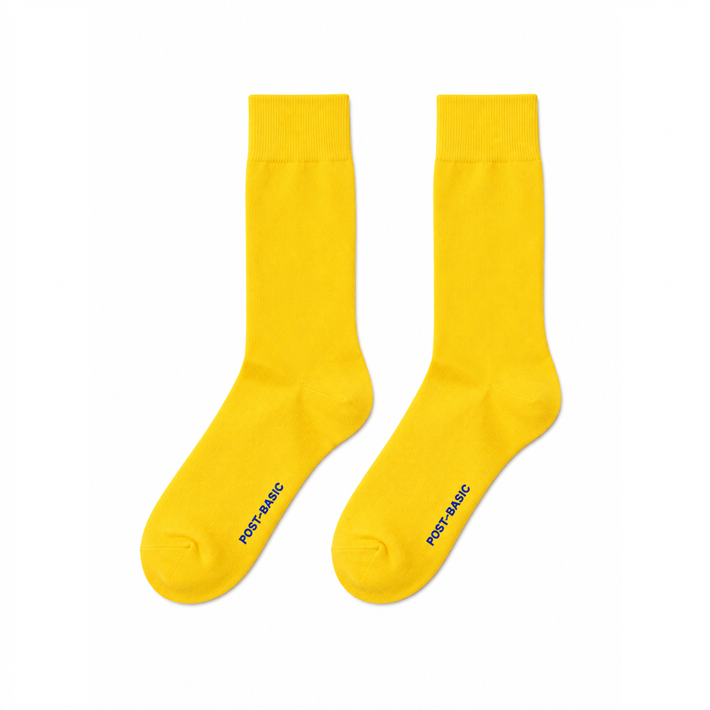 Post-Basic Iero Yellow unisex everyday essential crew socks
